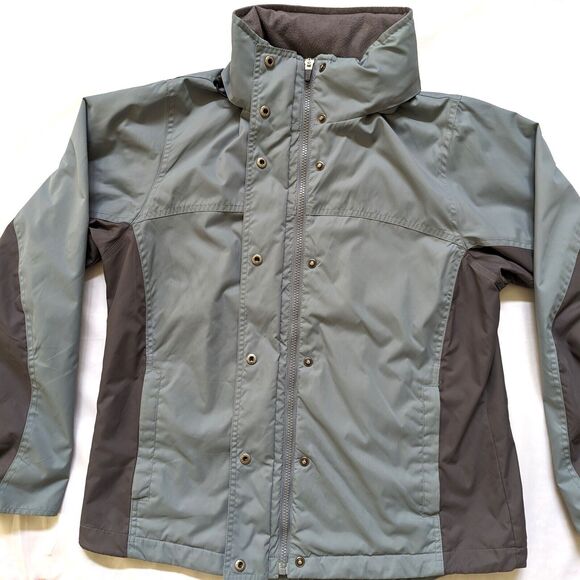 Champion Womens Medium Gray Hooded Nylon Jacket Wind Water Resistant Lined - Picture 2 of 12